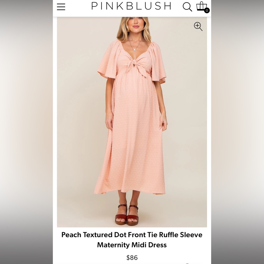 Pinkblush Peach Textured Midi Dress